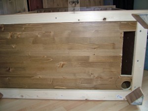 bottom view of grow cabinet with bottom shelf in place